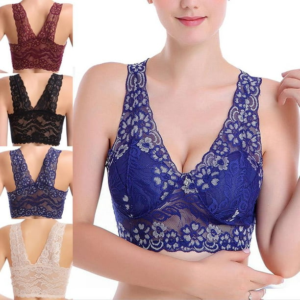 Ultra-thin Bra Plus Size Non Padded Lace Mesh Breathable Soft Wireless Lingerie